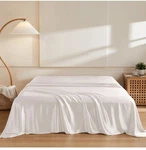 Thxsilk White Calif King Flat Sheet Ultra Soft Mulberry Luxury Bedding. Fixed Price $200.00.
