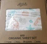 Organic Sheet Set - 600 Queens. Fixed Price $75.00.