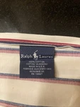 Ralph Lauren King Flat Sheet Navy Blue Red Striped 100% Cotton. Fixed Price $88.00.