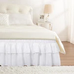 Queen Size Ruffle Bed Skirt 16 Inch Drop - White Double Layered. Fixed Price $27.29.