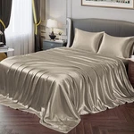 Vonty Satin Queen Silky Soft Bed Sand Set, 1 Deep P.... Fixed Price $36.97.
