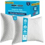 Memory Foam Pillow Queen 2 Pack Cooling Firm Soft Xtreme Comforts Greenguard. Fixed Price $114.99.