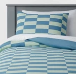 Pillowfort Kids' Bedding Comforter Set Checkers Cotton Oeko-tex Twin. Fixed Price $22.99.
