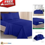 Luxurious 1500 Thread Count Microfiber King Bed Sheet Set Royal Blue Elegance. Fixed Price $33.59.