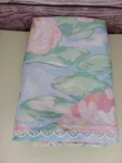 Vintage Martex Twin Waterlilies Watercolor Pastel Flat Sheet Lace Trim Usa. Fixed Price $15.99.