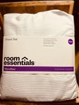 Queen Size Grey Stripe Printed Microfiber Sheet Set - Room Essentials. Fixed Price $10.99.