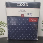 Izod Blake Full Sheet Set Blue Geometric Cotton/polyester Easy Care Super Soft. Fixed Price $55.00.