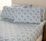 Home Reflections 1200TC Cotton Blend Sheet Set With Extra Cases Blue Paisley Que. Fixed Price $50.00.