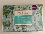 Waverly Full Size Set Blue Sweet Violets Floral + 2 Pillowcases Nip. Fixed Price $38.88.