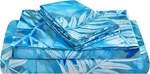 Jsd Blue Tropical Leaves Print Sheet Set Queen, 4 Piece Soft Pattern Microfiber. Fixed Price $34.63.