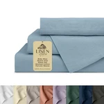 Linen Home Washed Cotton Percale Sheet Set, Baby Blue, Queen,. Fixed Price $30.99.