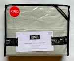 Jones New York 100% Pima Cotton King Sheet Set 300 Tc 4PC Blue Mist Dp. Fixed Price $110.00.