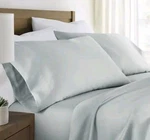 Becky Cameron Light Gray Solid Microfiber Twinxl Deep Pocket Sheet Set (4-PIECE). Fixed Price $27.49.