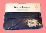Vtg Ralph Lauren Blue Solid 100% Cotton Flat Sheet Twin Irregular New. Fixed Price $24.00.