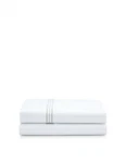 Ralph Lauren Penthouse Gray Doyer King Flat Sheet 624 Tc Cotton - White With Rai. Fixed Price $69.99.