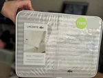 Lacoste 100% Cotton Percale Twin Dash Stripe Sheet Set Gray 3PC Soft & Durable. Fixed Price $50.00.
