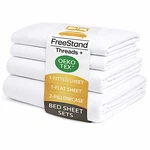Threads+ Queen 4-PIECE Sheet Set 100 Gsm, Soft Microfiber, (1 Pack White). Fixed Price $27.13.