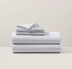 Ralph Lauren Organic Tattersal Navy/whit King Duvet/ 4 Sheet/ 3 Euro Nip $1780. Fixed Price $790.03.