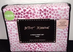 Betsey Johnson 4 Pc Hearts Design Twin Size Sheet Set Pink & White Nwt. Fixed Price $34.96.