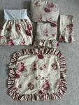Rare Vtg Waverly Garden Norfolk Rose 5 Pc Full/queen Sheet Set With Skirt. Fixed Price $99.94.