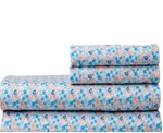 Martha Stewart Everyday 100% Cotton Sateen King Sheet Set Blossoms 4PC Floral. Fixed Price $49.99.