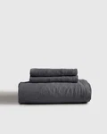 Nwot Quince European Linen Fitted Sheet Set 3 Piece King Charcoal Read. Fixed Price $99.00.