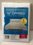 New Bedding Essentials 16" Zippered Vinyl Mattress Protector Full 54" X 75". Fixed Price $9.49.