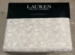 New Ralph Lauren King Sheet Set Allaire Cream Grey Floral Cotton 4PC Rare. Fixed Price $169.95.