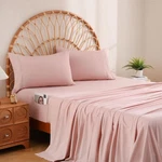 Dusty Pink Twin Sheet Set With Side Pocket Corner Straps, 3 Piece Soft Kids M.... Fixed Price $27.19.