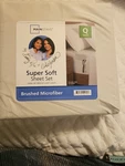 Mainstays Becky G & Alejandra Sea Shell White Microfiber Bed Sheets, Queen. Fixed Price $12.00.