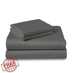 Pizuna King Sheet Set Dark Grey, 100% Cotton 400 Tc Sateen 15" Deep Pocket. Fixed Price $174.99.