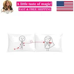 Romantic Couple Pillowcases Set Of 2, Love Knot Satin Covers, Wedding .... Fixed Price $35.99.