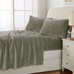 Ny Loft Ultra Soft Micro Fleece Sheets Set With Extra Deep Twin, Fog Taupe. Fixed Price $74.99.