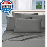 Mattrest Luxury Silky-soft 1800 Series Twin Grey Wrinkle-free Bed Sheet Set. Fixed Price $47.49.