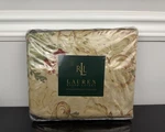 Vintage Ralph Lauren Grosvenor Square Floral Red Cotton Sateen King Fitted Sheet. Fixed Price $355.50.