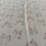 Pottery Barn Kids Laura Horse Flat Sheet Twin Equestrian Cotton. Fixed Price $35.00.
