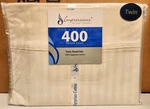 Luxor Impressions 100% Egyption Cotton Twin Sheet Set 400 Thread Count Ivory. Fixed Price $57.85.