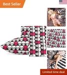 Whimsical Skulls Print Queen Sheet Set - Stain & Wrinkle Resistant Comfort. Fixed Price $48.99.