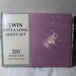Royale Linens Twin Extra Long Sheet Set 200 Thread Count Pink New!. Fixed Price $18.99.
