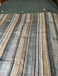 Croscill 9 Pc. Queen Striped Chenille Bedding Set Teal Gold Brown Buttons Hudson. Fixed Price $99.99.