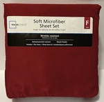 Mainstays 4 Piece Full Size Sheet Set Solid Red Soft Microfiber New!. Fixed Price $15.90.