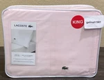 Lacoste 100% Cotton Percale 4-PIECE King Sheet Set Iced Pink Nip. Fixed Price $52.99.
