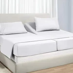 Non Sticky Cotton Split King Sheets ( 2 Twin-xl ), White Solid. Fixed Price $83.94.