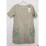 Bombay Paisley Linen Blend Embroidered Pocket Short Sleeve Dress Sz Trad Wife. Fixed Price $23.00.