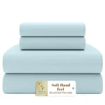 Supreme Elegance Light Blue Queen Sheets Set Brushed Percale Weave Cotton Rich. Fixed Price $70.96.