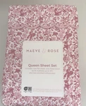 Maeve & Rose Queen Sheet Set 4PC Floral Hearts Pink / White Cottage Country New. Fixed Price $55.00.