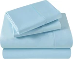 Superior Egyptian Cotton 400 Thread Count Bed Sheet Queen, Light Blue - Z. Fixed Price $156.65.