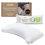 Coop Home Goods Original Crescent Adjustable Pillow, Queen, White. Fixed Price $150.87.