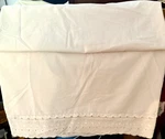 Jcp Home Queen Flat & Fitted Sheet Cream Solid Cotton/polyester Blend Eyelet. Fixed Price $16.00.