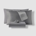 Sanders Gray Microfiber 7-PC Sheet Set W/satin Pillowcases & Hair-tie Full. Fixed Price $24.30.